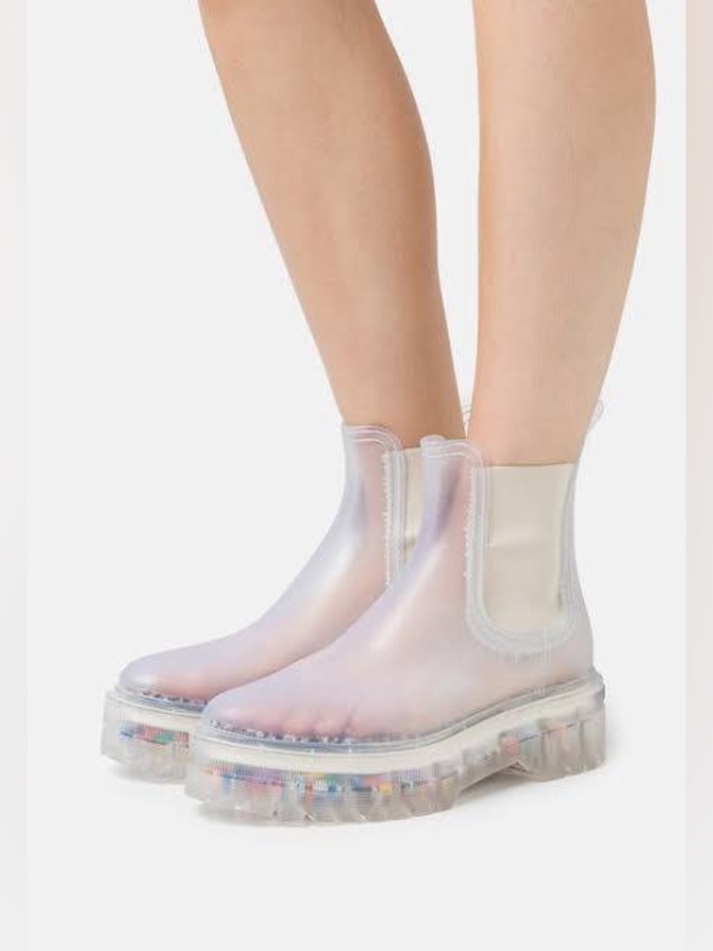 NWOB Lemon Jelly Ravyn Jelly Platform Clear Boots Size: EU 38 or US 7.5